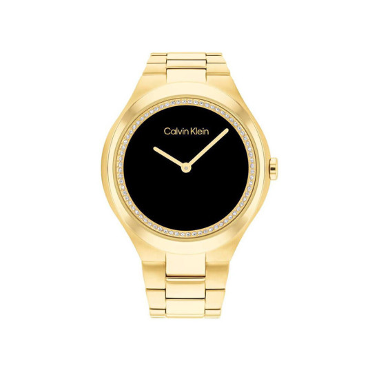 Calvin Klein Women's watch with gold bracelet and black dial