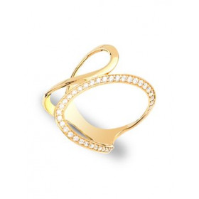 Yellow gold ring with stones k14