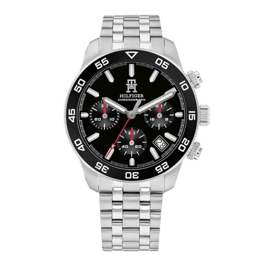 Tommy Hilfiger Sport Watch Chronograph Battery with Silver Stainless Steel Bracelet