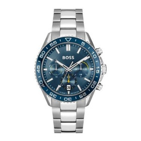 Hugo Boss Sport Watch Chronograph Battery with Blue Stainless Steel Bracelet