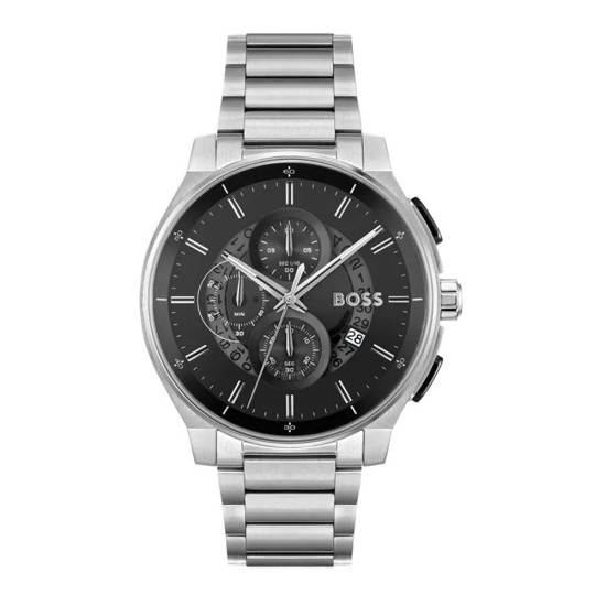 Hugo Boss Watch Chronograph Battery with Silver Stainless Steel Bracelet