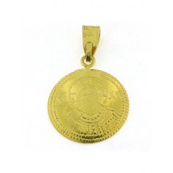 Constantine-amulet gold pendant 