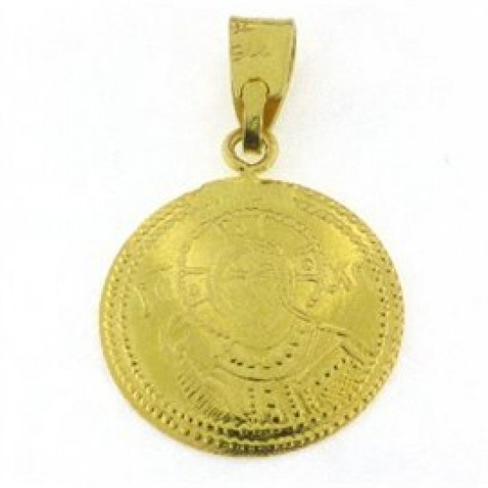 Constantine-amulet gold pendant 