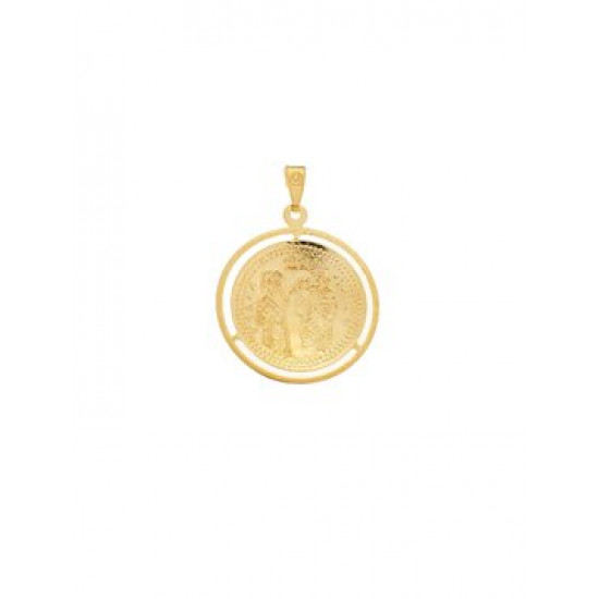 Constantine-amulet gold pendant