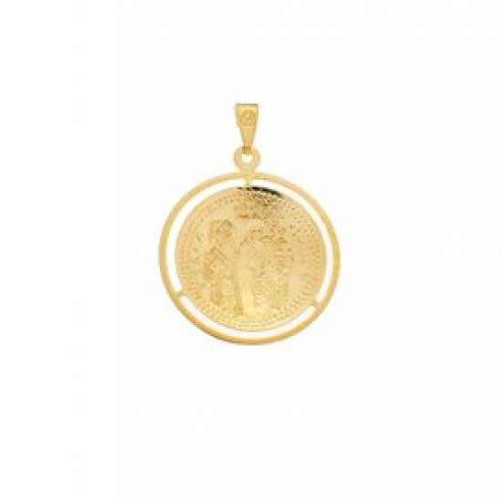 Constantine-amulet gold pendant