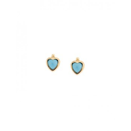 Earrings children nailed turquoise hearts