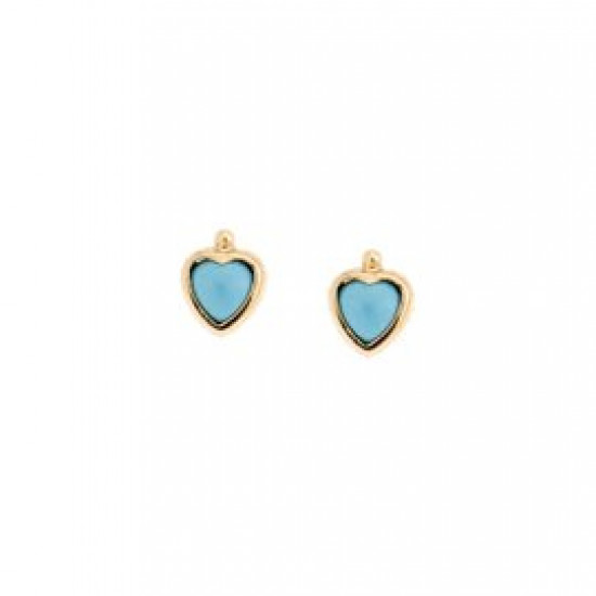 Earrings children nailed turquoise hearts