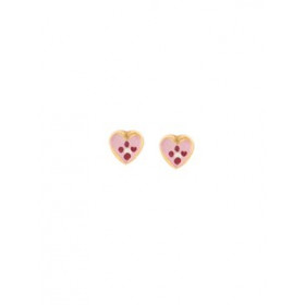 Gold children's earrings studded hearts