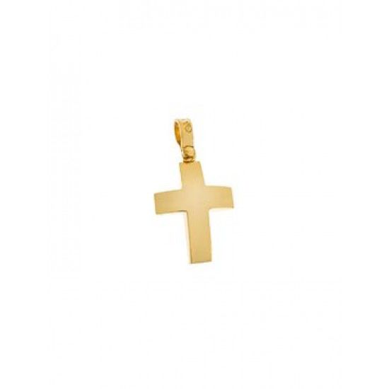 Solid cross in yellow gold glaze.