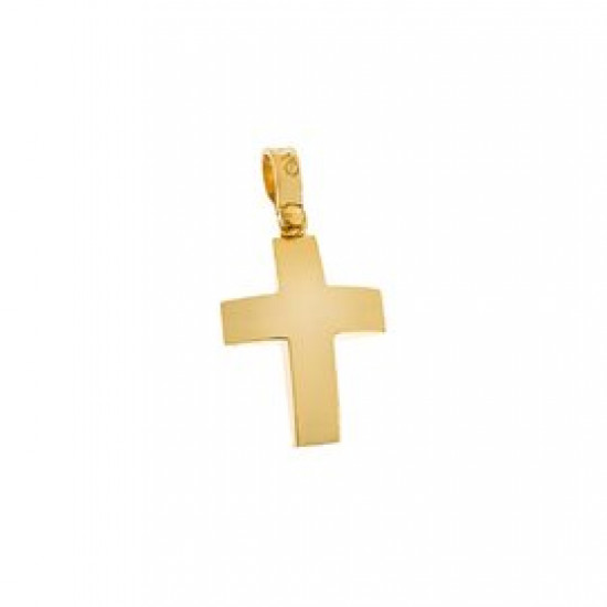 Solid cross in yellow gold glaze.