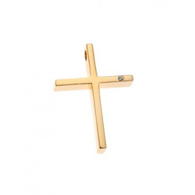 Yellow gold cross k14 with diamonds