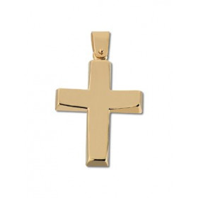 Solid cross in yellow gold k14